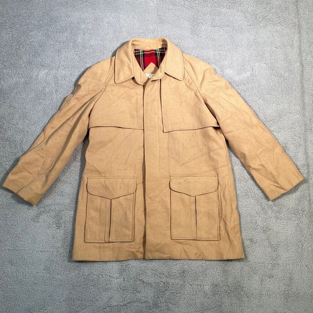 Vintage 70s J.Riggins Jacket Men's Button Up Workwear Winter Flannel Line Tan XL